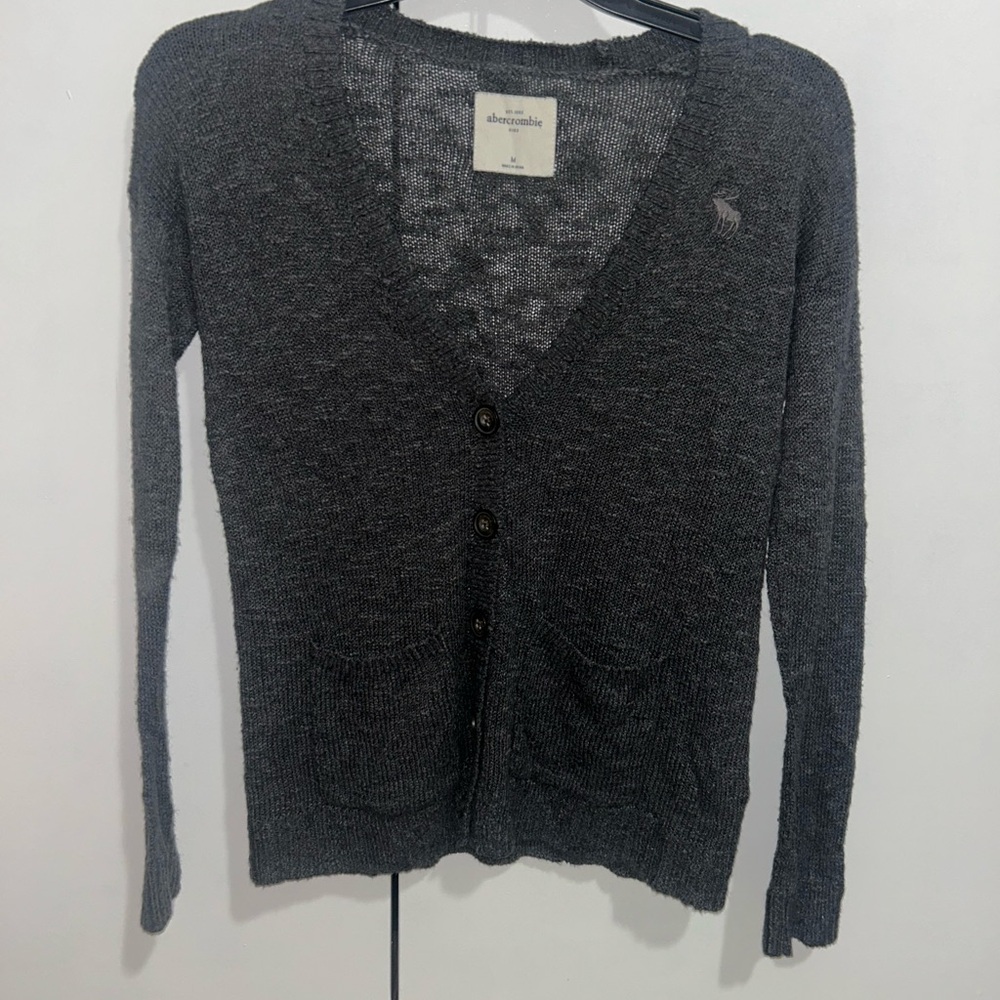 Vintage Abercrombie & Fitch Charcoal Cardigan - Picture 2 of 15